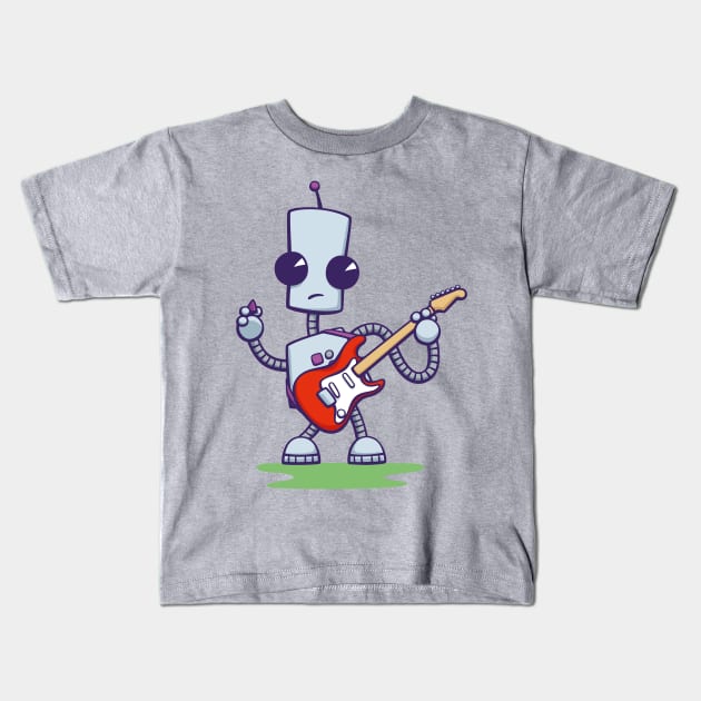 Ned the Guitar Legend Kids T-Shirt by DoodleDojo